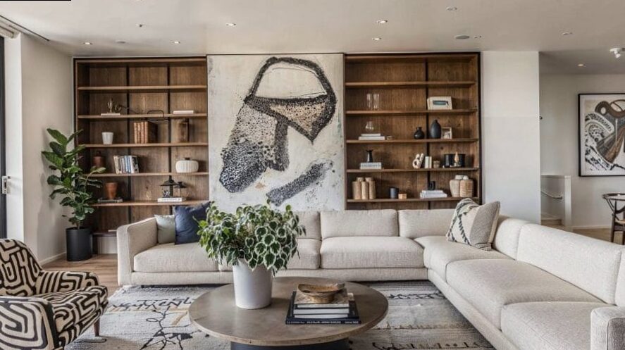 How to decorate and modernize a large living room wall?