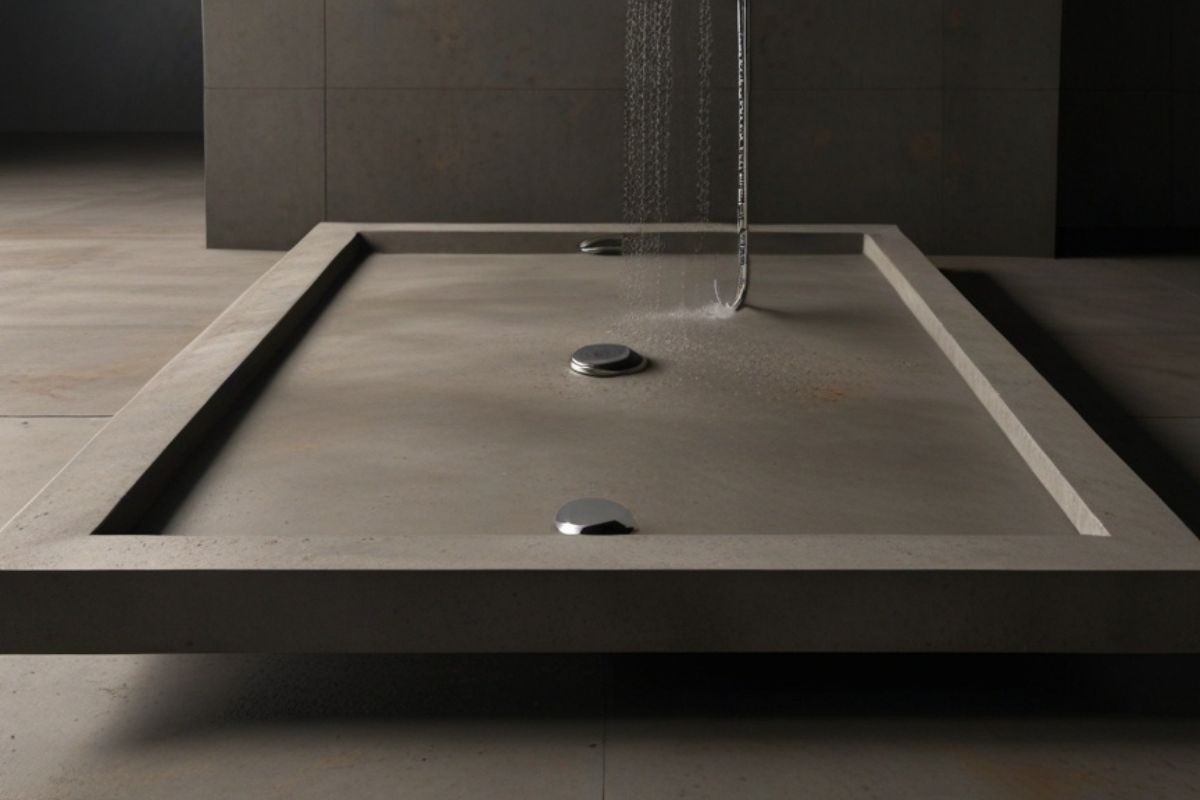 Waxed concrete shower tray: how to make it?