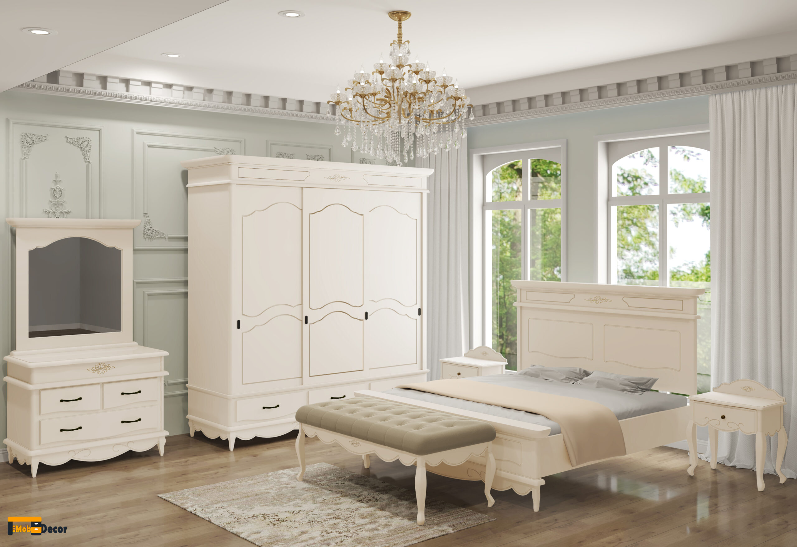 Choose a sliding door wardrobe for a modern and organized bedroom.